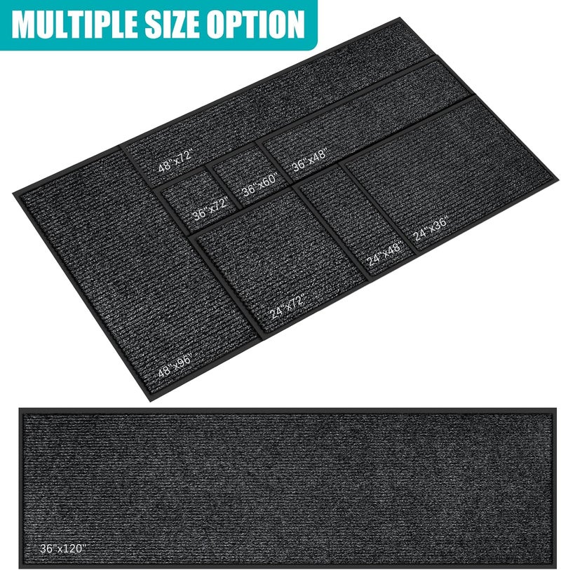 Azadx 2'x6' Indoor Outdoor Door Mat Heavy Duty Front Door Mat Ultra Absorbent Muddy Dirt Resist Welcome Door Mats Non-Slip Backing Entrance Mat for Home Commercial Outdoor Entrance Floor Mat - Image 3